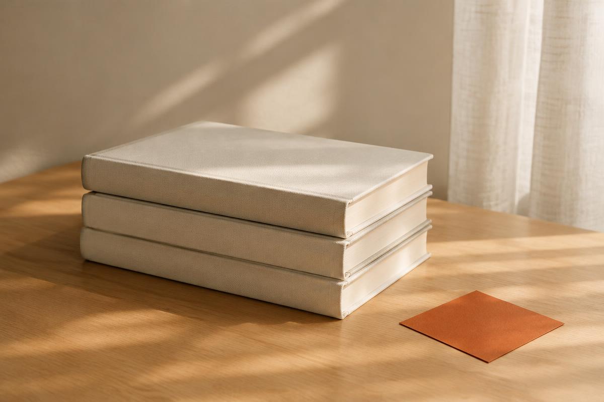Livros sobre uma mesa iluminada